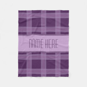 Lavender And Purple Plaid Custom Name Blanket