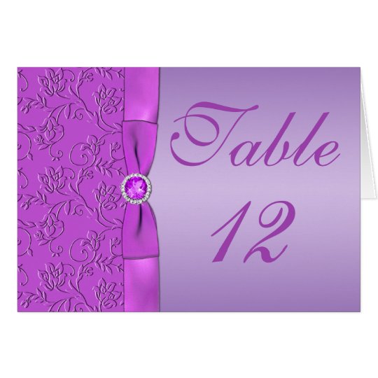 Lavender and Purple Table Number Card
