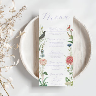 Lavender and Sage Green Outdoor Garden Wedding Menu