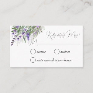Lavender and sage RSVP Enclosure Card