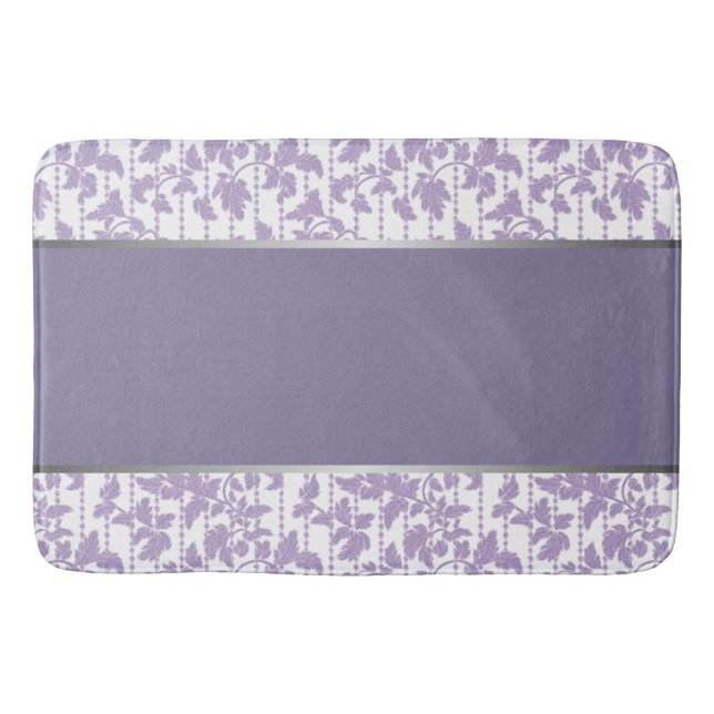 Lavender and Silver Abstract Bathmat (Front)