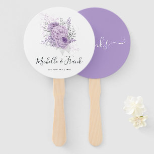 Lavender and Silver Floral Wedding Hand Fan