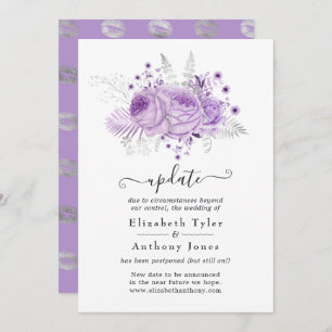 Lavender and Silver Floral Wedding Update Invitation