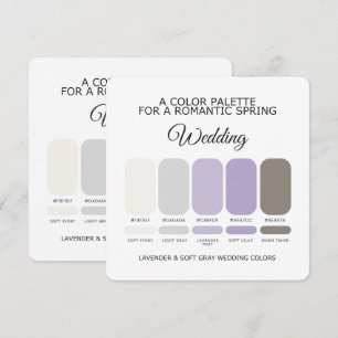 Lavender and Soft Grey Wedding Colour Palette Card