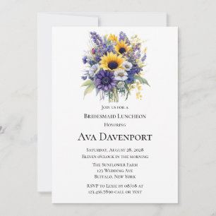  Lavender and Sunflowers Bridesmaid Luncheon Invitation