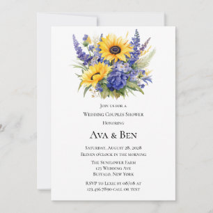  Lavender and Sunflowers Wedding Couples Shower Invitation