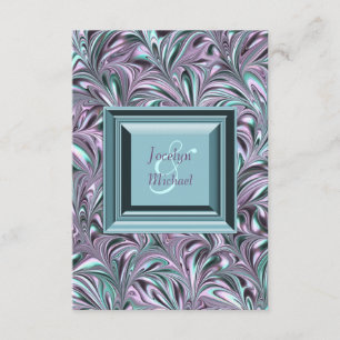 Lavender and Teal Blue Wedding RSVP Card