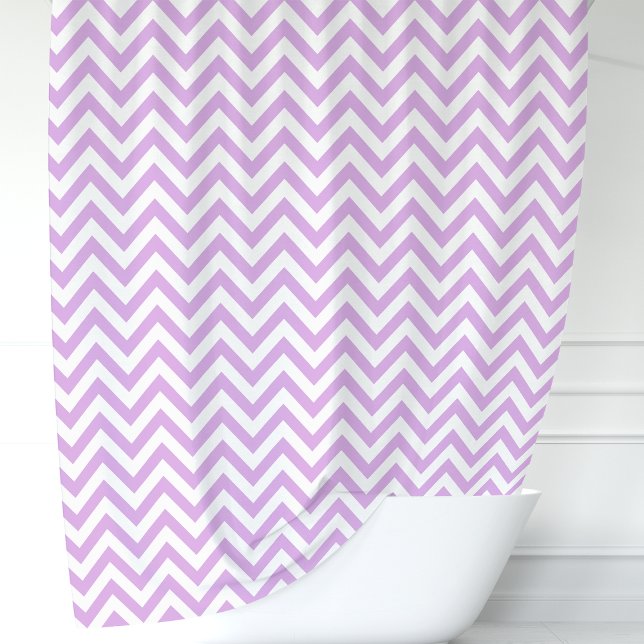 Lavender and White Chevron Shower Curtain (Creator Uploaded)