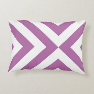Lavender and White Chevrons Decorative Cushion