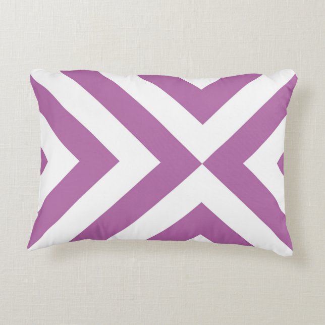 Lavender and White Chevrons Decorative Cushion (Back)