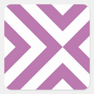 Lavender and White Chevrons Square Sticker