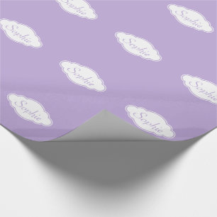 Lavender and White Cloud Personalised Gift Wrap