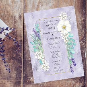 Lavender and White Flowers On Lavender Foil