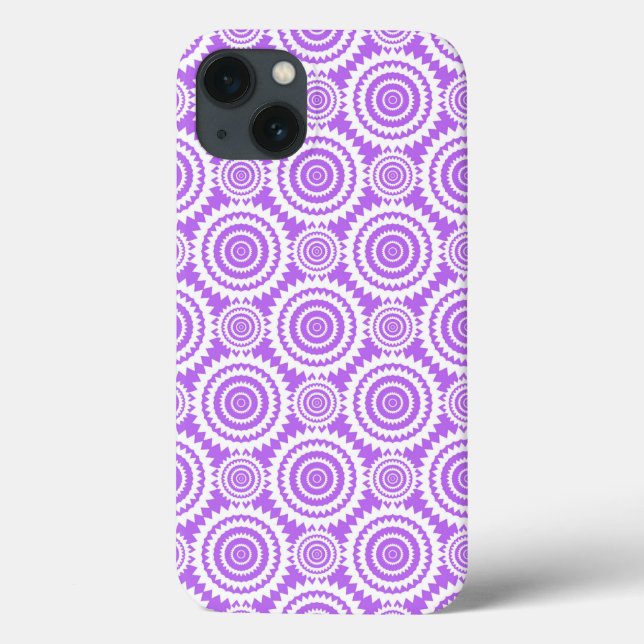 Lavender and White Geometric Circles Pattern Case-Mate iPhone Case (Back)