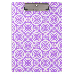 Lavender and White Geometric Circles Pattern Clipboard