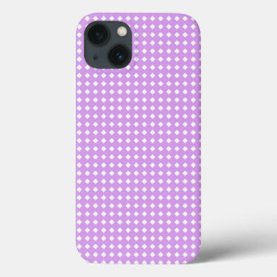 Lavender and White Geometric Pattern Diamonds iPhone 13 Case