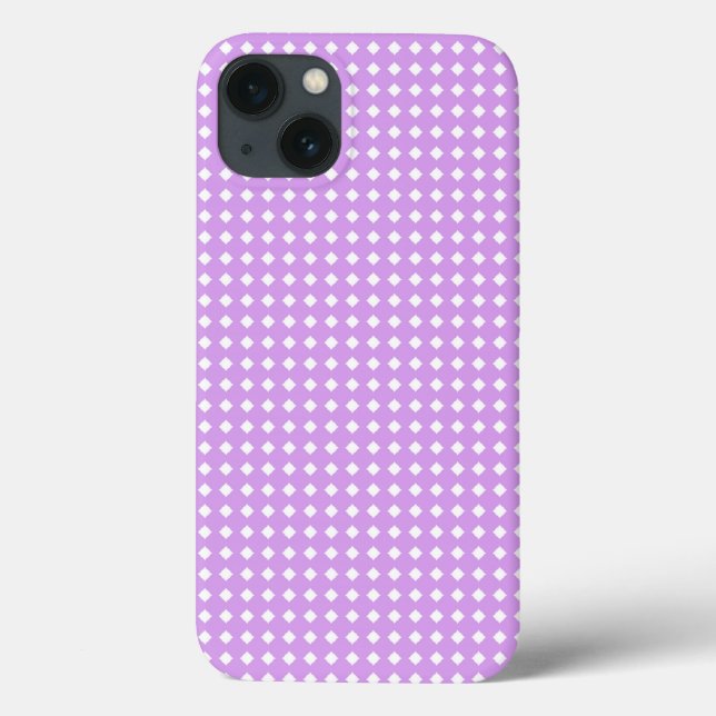 Lavender and White Geometric Pattern Diamonds Case-Mate iPhone Case (Back)