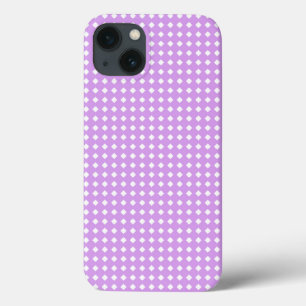 Lavender and White Geometric Pattern Diamonds iPhone 13 Case