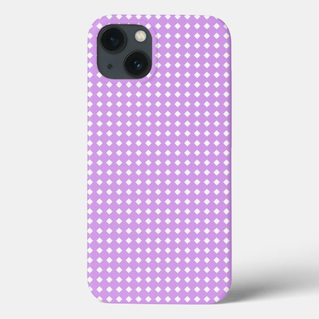 Lavender and White Geometric Pattern Diamonds Case-Mate iPhone Case (Back)