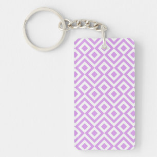 Lavender and White Meander Key Ring