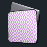 Lavender and White Meander Laptop Sleeve<br><div class="desc">This cool lavender and white geometric pattern is an original ornamental design. Lavender diamonds with white borders are surrounded by light purple meanders which angle around them. White zigzags separate the winding pale purple paths and offset diamonds. 

 

 Digitally created image. 
 Copyright © 2013 Claire E. Skinner. All rights reserved.</div>