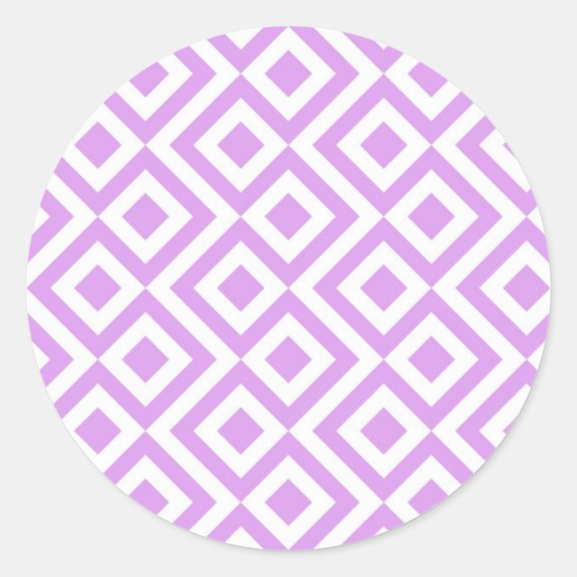 Lavender and White Meander Pattern Stickers (Front)