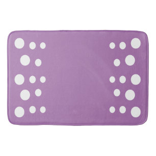 Lavender and white Modern Bubbles Dots Bath Mat