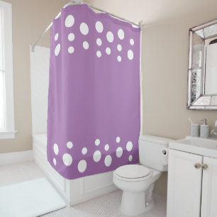 Lavender and white Modern Bubbles Dots Shower Curtain