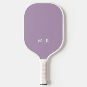 Lavender and White Modern Monogram Pickleball Paddle