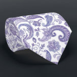 Lavender and White Paisley  Tie<br><div class="desc">This charming neck tie with a light purple paisley pattern on a white background would be perfect for a wedding party with a lavender colour theme! Purple is a trending colour in 2024.</div>