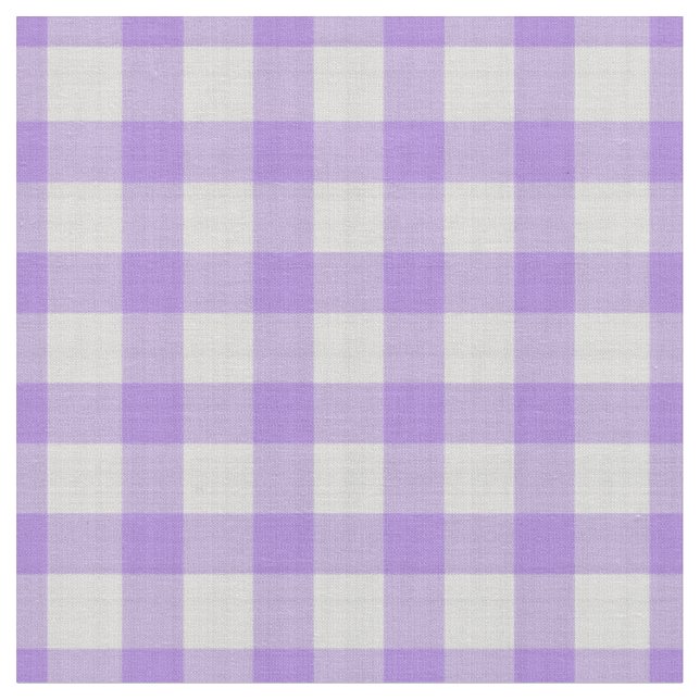 Lavender and white Plaid gingham Fabric (Close Up)