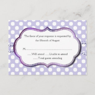 Lavender and White Polka Dot Response Card