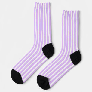 Lavender And White Stripes  Socks