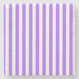 Lavender and White, Stripes Square Coaster