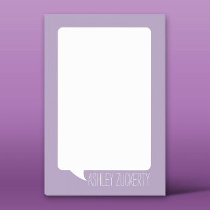 Lavender and White Talk Bubble Personalised Name Post-it Notes
