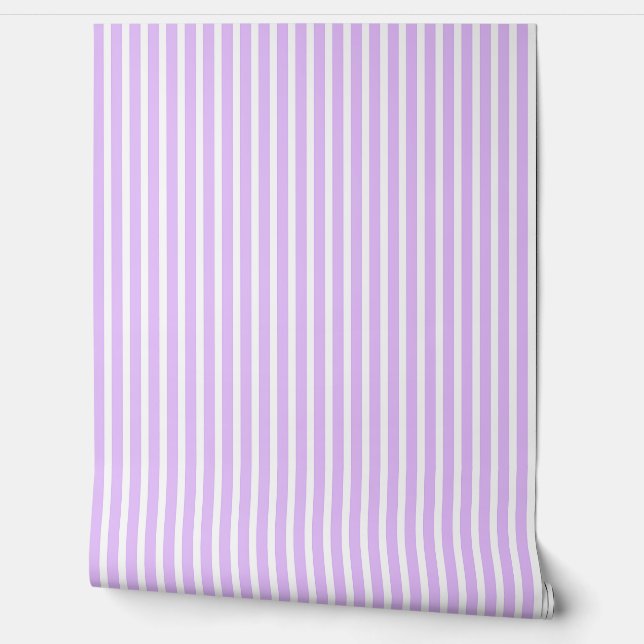 Lavender And White Traditional  Wallpaper (Unrolling)
