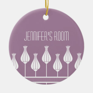 Lavender Art Deco Floral Door Ornament