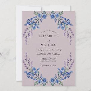 Lavender Art Nouveau Bloom Wedding Invitation