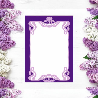 Lavender Art Nouveau Border  Menu