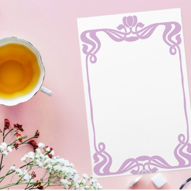 Lavender Art Nouveau Border Stationary Stationery (Creator Uploaded)