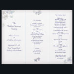 Lavender Art Tri-Fold Wedding Program Template<br><div class="desc">Tri-fold,  artistic lavender flowers wedding program template.  Little lavender hydrangea petals along the border of this one-sided ceremony program to be folded accordion style,  into thirds after purchase.  Customise all three areas of example text as needed and make a paper selection.  
 ... ... ... ... ... .</div>