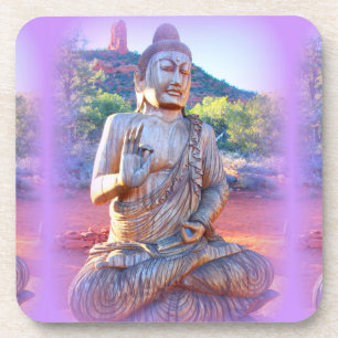 lavender aura buddha coaster