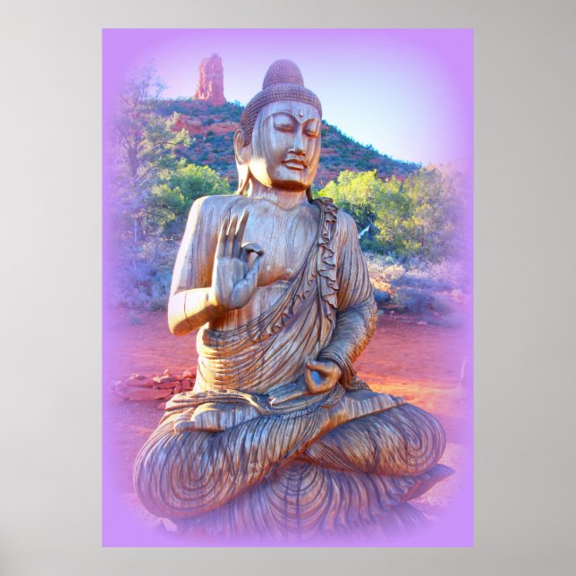 lavender aura buddha poster (Front)