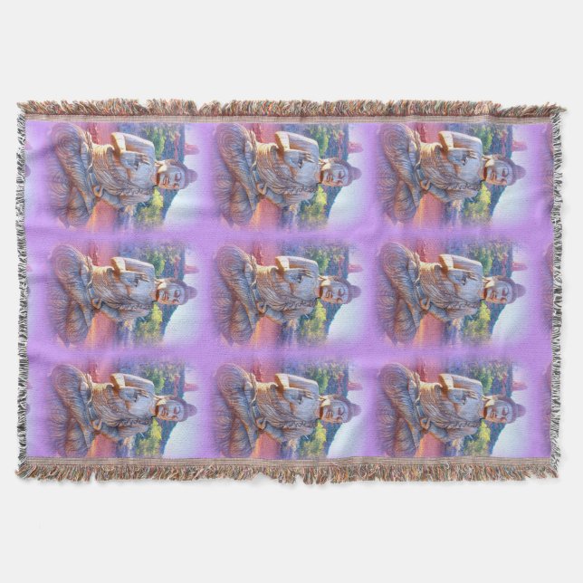lavender aura buddhas throw blanket (Front)