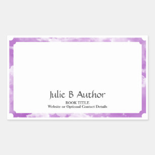 Lavender Author Book Plate with Customisable Text Rectangular Sticker
