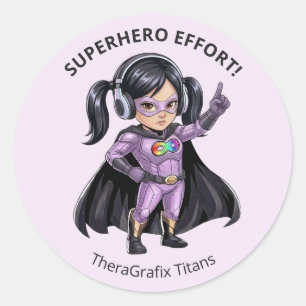Lavender Autism Chloe Superhero Effort Stickers