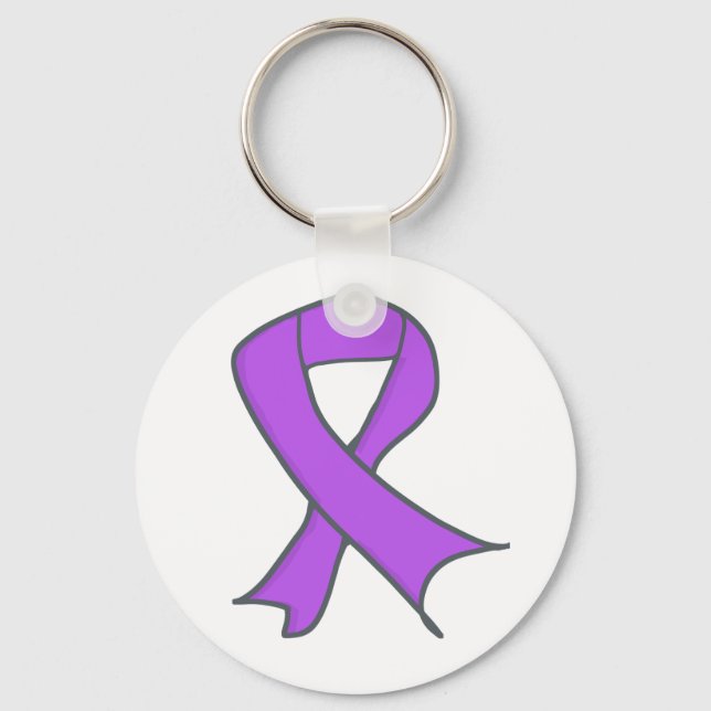 Lavender Awareness Loop as Symbol  Key Ring (Front)