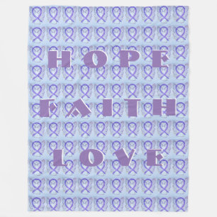 Lavender Awareness Ribbon Angel Fleece Blanket