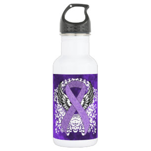 Lavender Awareness Ribbon with Wings 532 Ml Water Bottle
