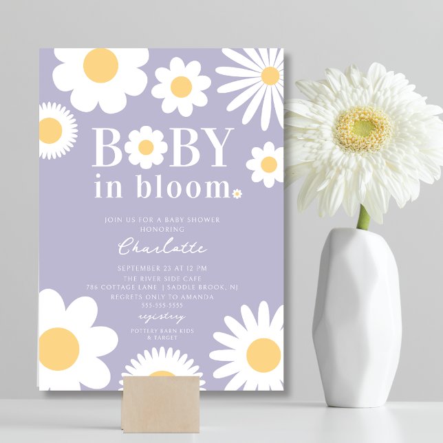 Lavender Baby In Bloom Baby Shower Invitation (Creator Uploaded)